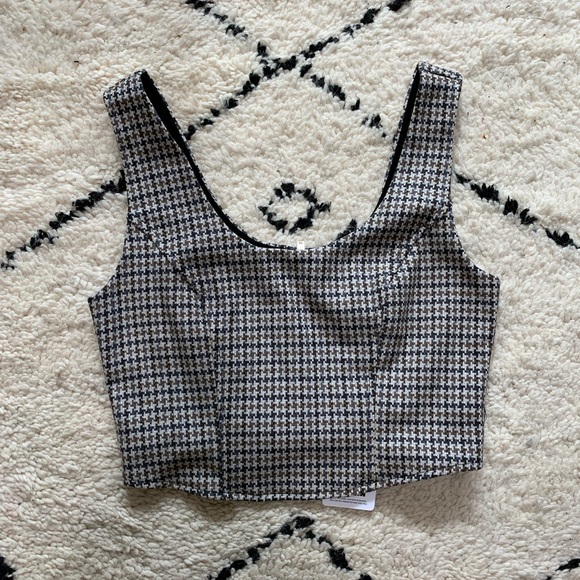 AYM Wool Houndstooth Corset Top - Picture 4 of 5
